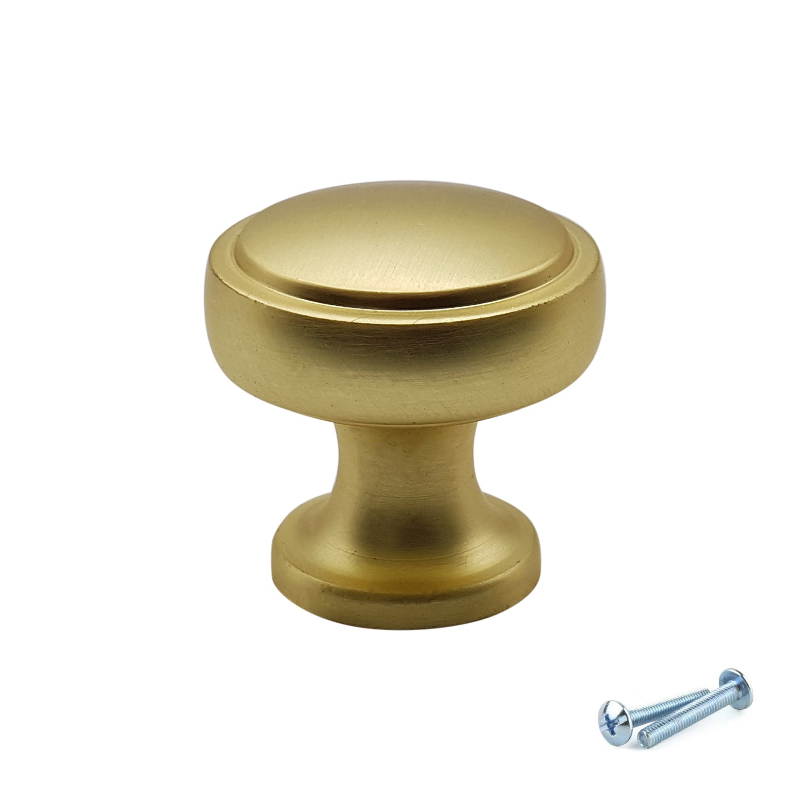 M4TEC Knob Handle Brushed Brass Doors or Cupboards VG7 Series 28mm