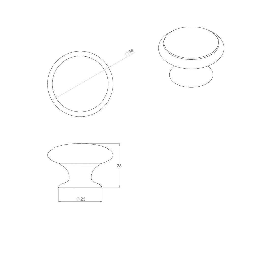 Polished Chrome Cupboard Knob Handle M4TEC Braemar E3