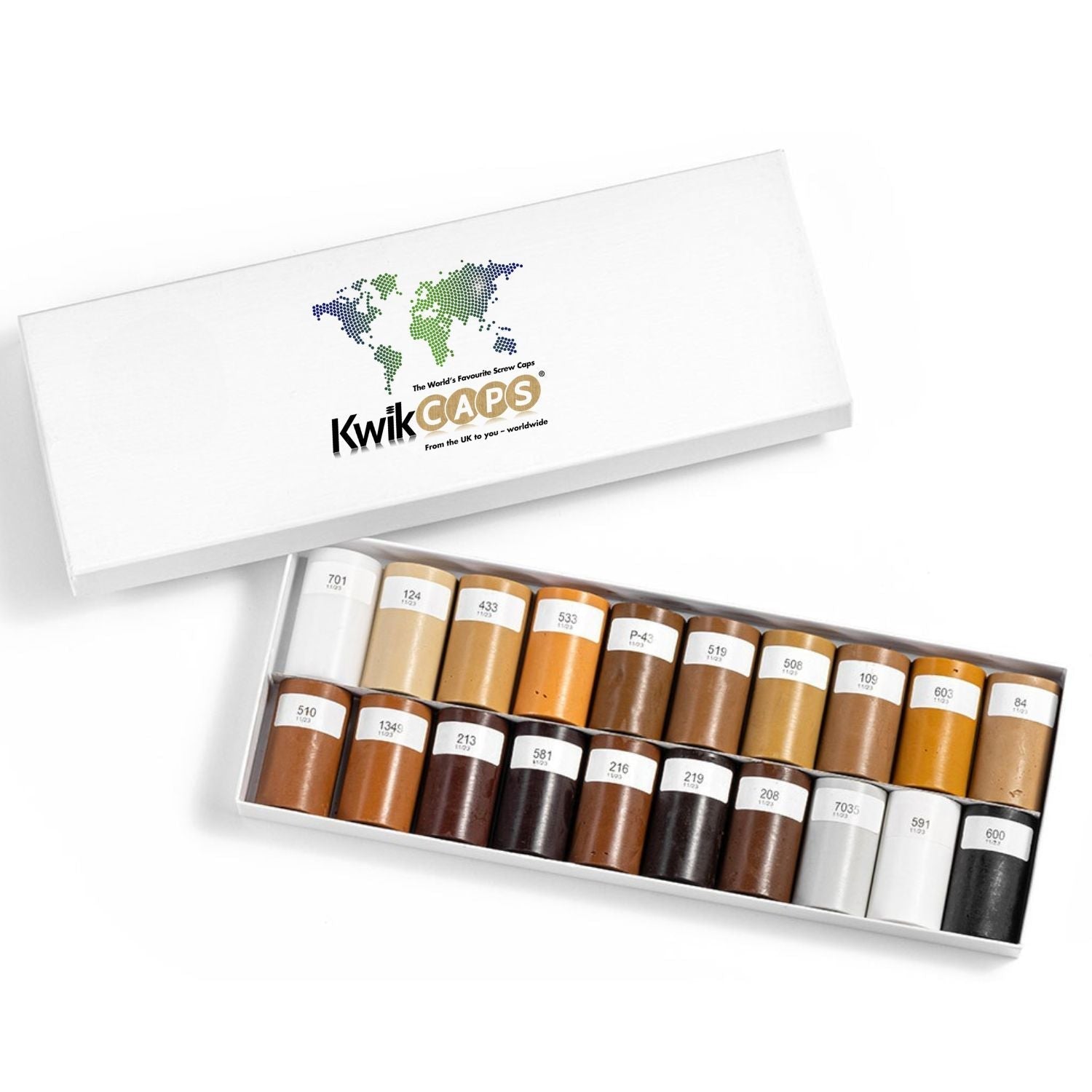 Soft Wax Furniture Repair Crayons Colour KwikCaps Match Kit 20 Dark Shade RAL - Wood Colours