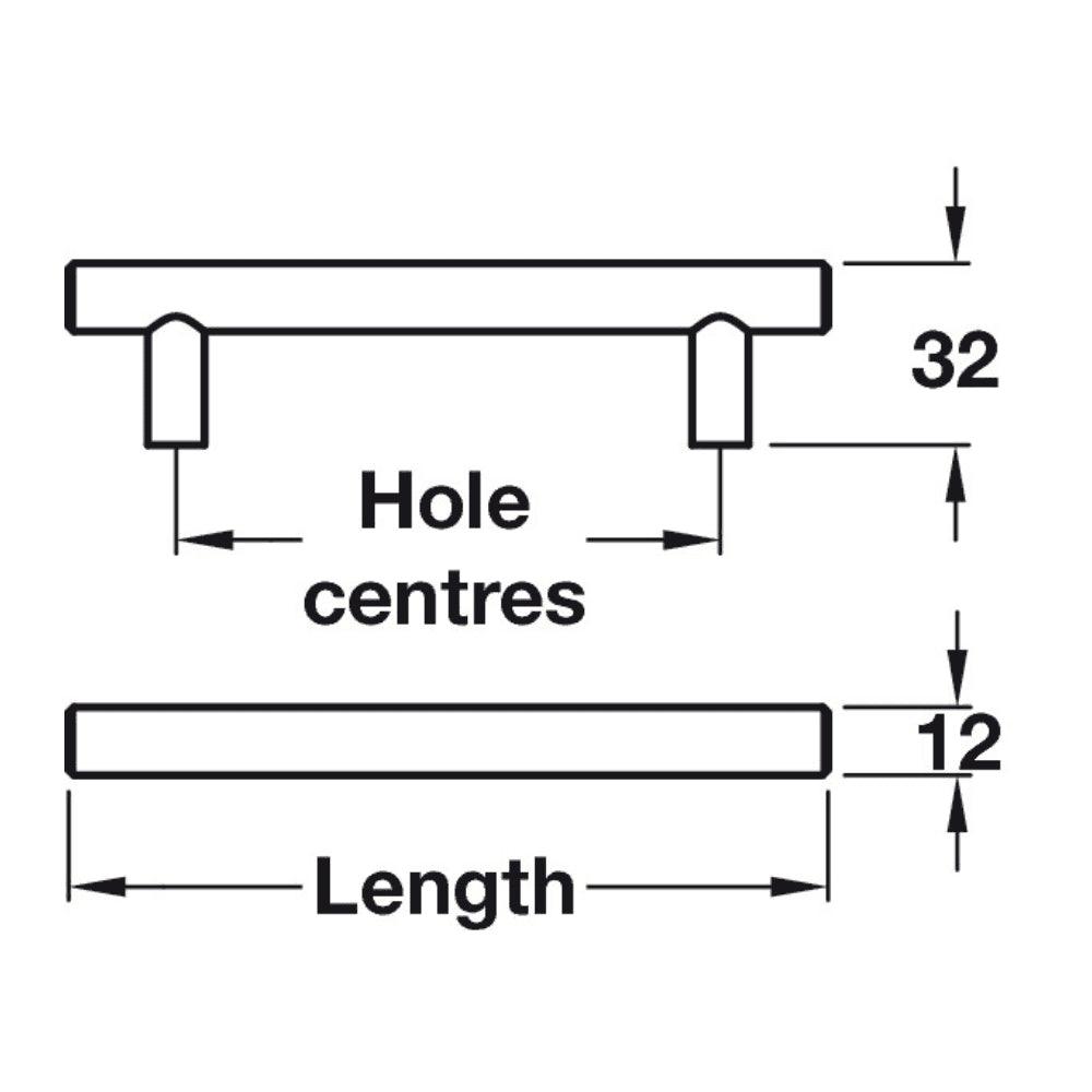 T-Bar Antique Copper Cupboard Door Cabinet Handle M4TEC Belmont W5