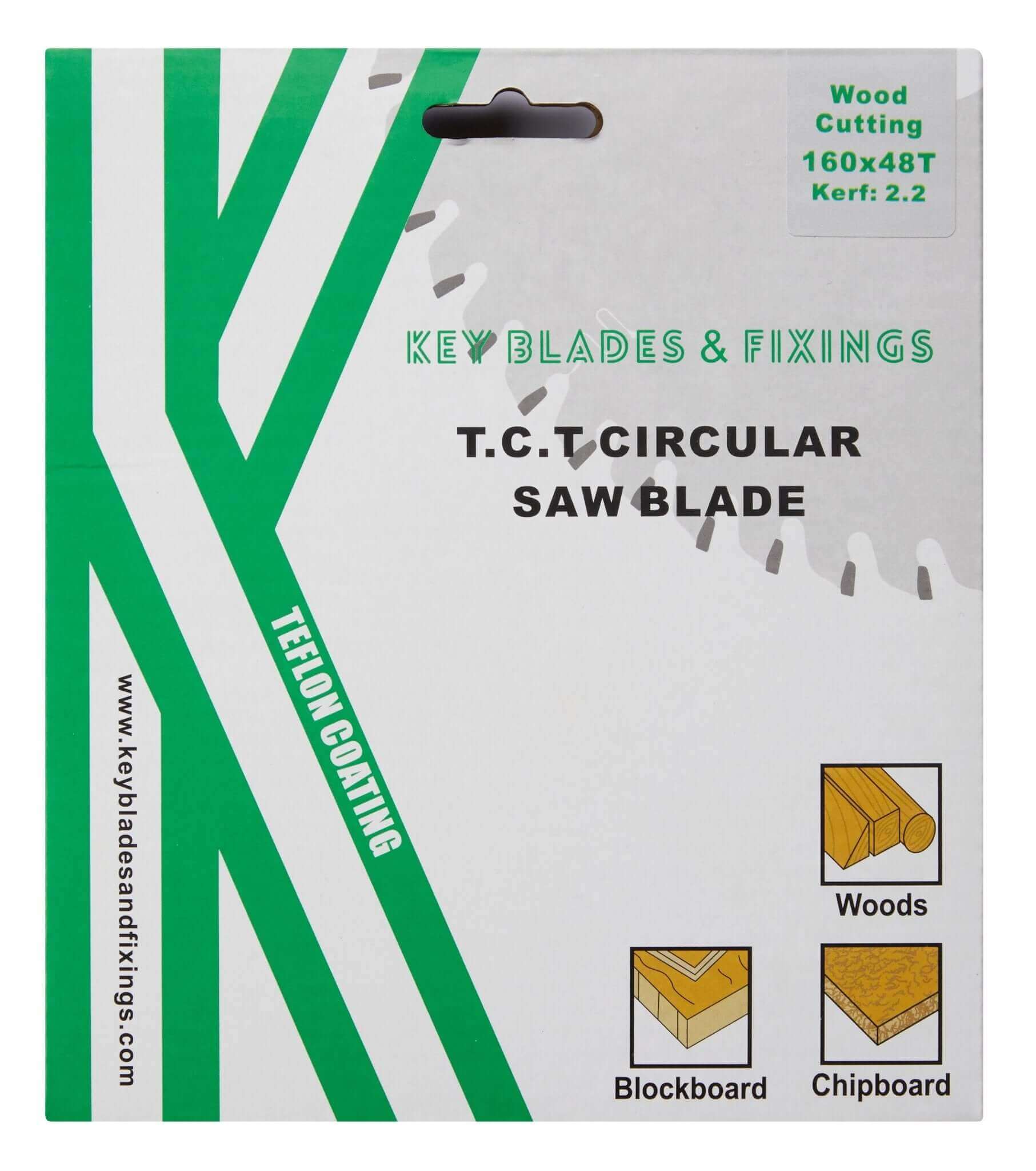 160mm x 20mm x 2.2mm 48 Tooth Track/Circular saw blade - 2204 B2 - Key Blades & Fixings Ltd