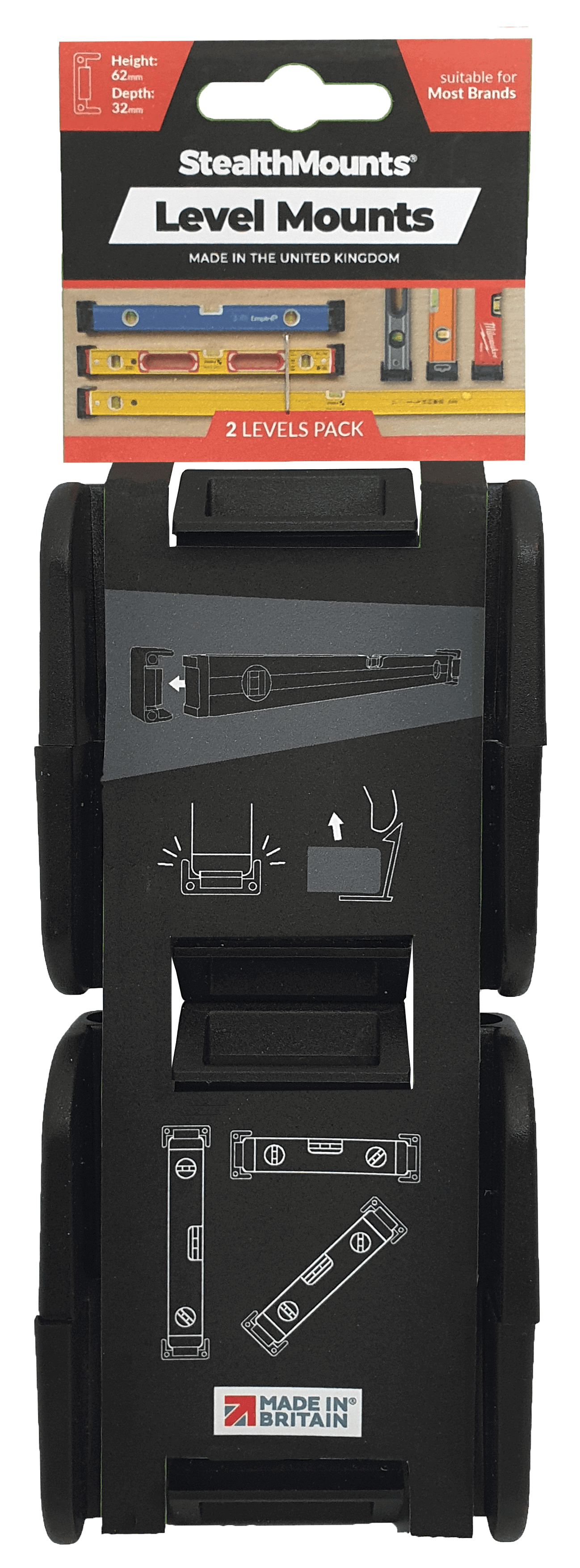 StealthMounts Pack for 2 Levels includes 4 Mounts - Suitable for van and workshop use (SM20)