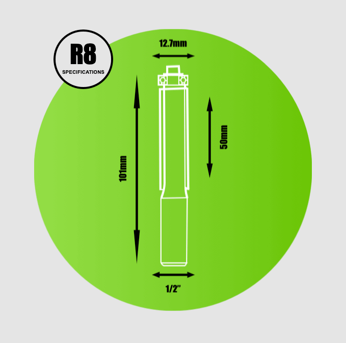 Key Blades Bottom Bearing Guided Cutter 1/2"x12.7mmx50mm - R8