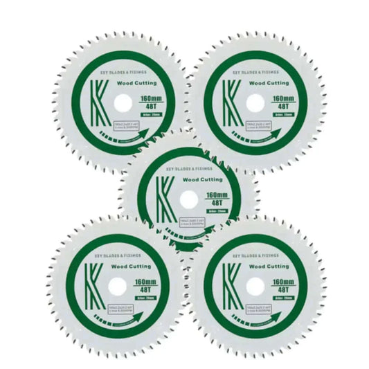 160mm x 20mm x 2.2mm 48 Tooth Track/Circular saw blade 5 Pack Deal 2204DEAL