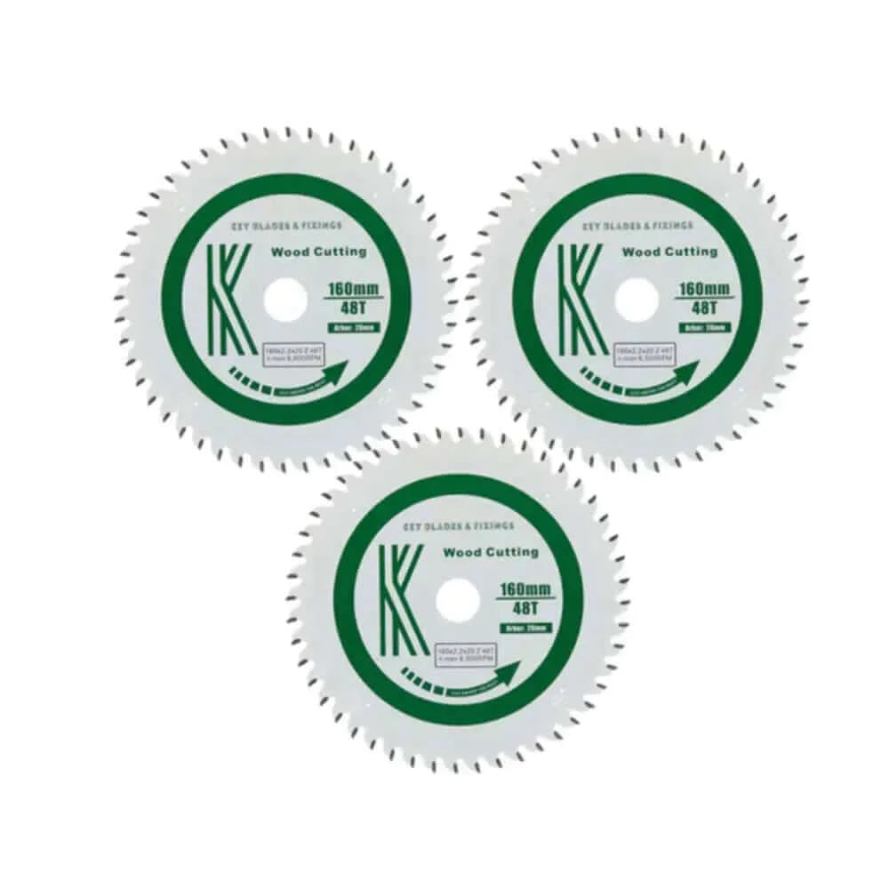 160mm x 20mm x 2.2mm 48 Tooth Track/Circular Saw Blade 3 Pack Deal 2204DEAL