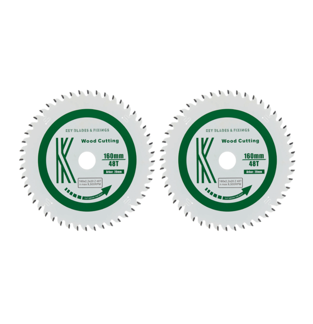 160mm x 20mm x 2.2mm 48 Tooth Track/Circular Saw Blade 2 Pack Deal 2204DEAL