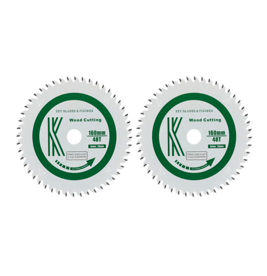 160mm x 20mm x 2.2mm 48 Tooth Track/Circular Saw Blade 2 Pack Deal 2204DEAL