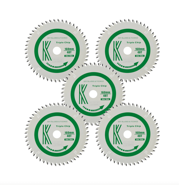 160mm x 20mm x 2.2mm 48 Tooth TCG Track Saw (Solid Surface) 5 Pack Deal 2206DEAL