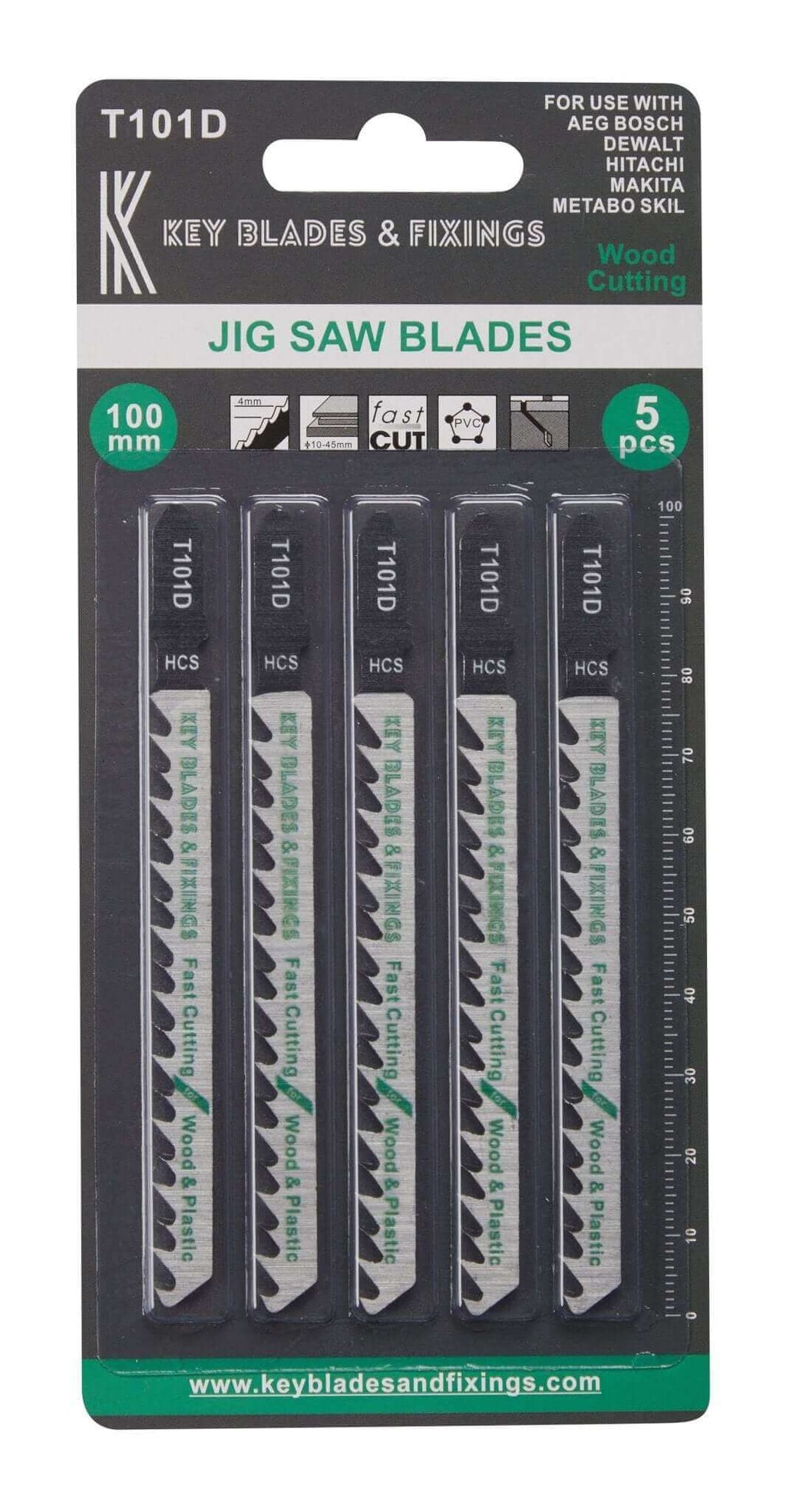 Key Blades T101D Jigsaw Blades 5 Pack - 1166 -  Shop Key Blades & Fixings | Workwear, Power tools & hand tools online - Key Blades & Fixings Ltd