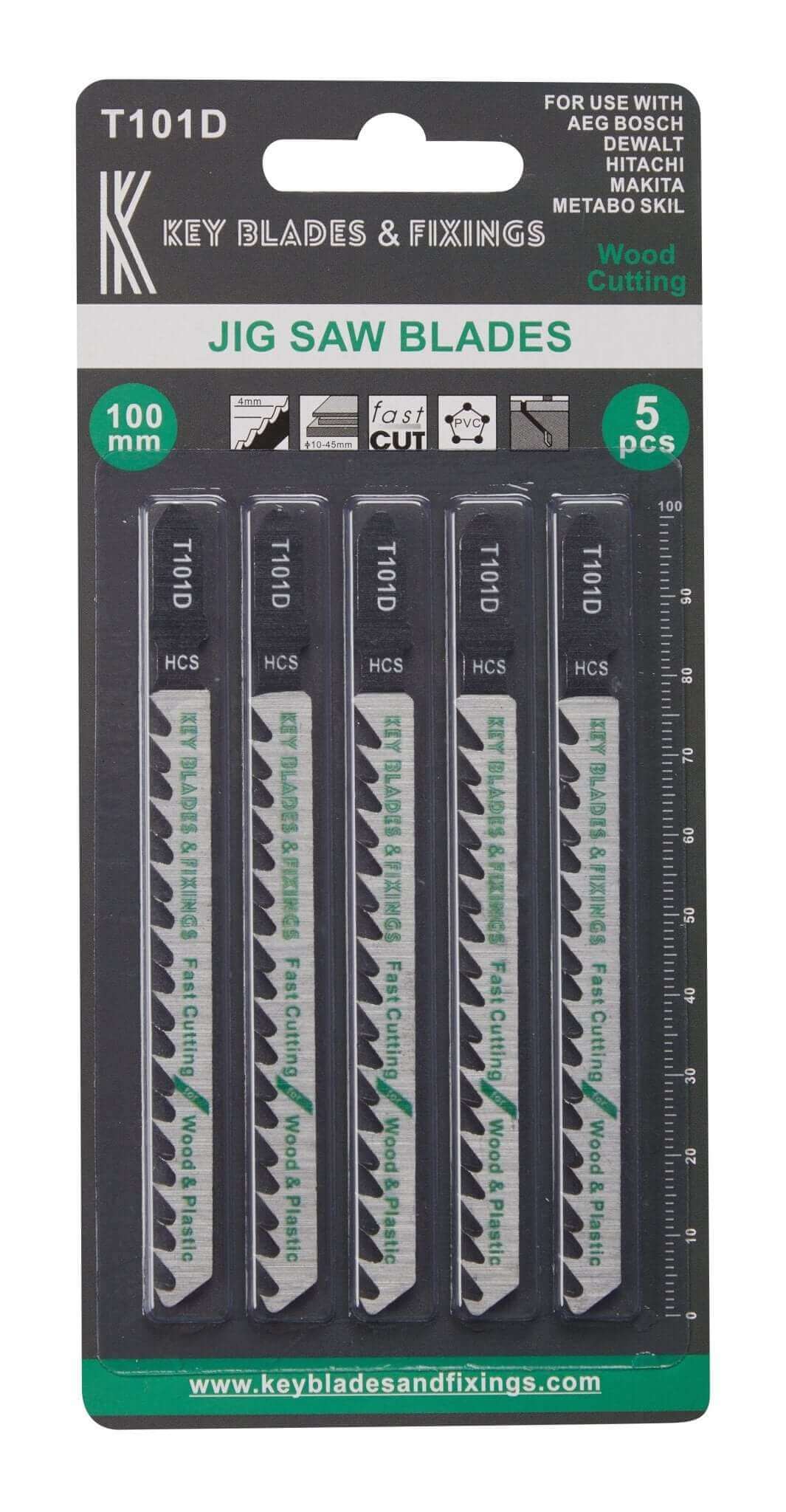 Key Blades T101D Jigsaw Blades 5 Pack - 1166 -  Shop Key Blades & Fixings | Workwear, Power tools & hand tools online - Key Blades & Fixings Ltd