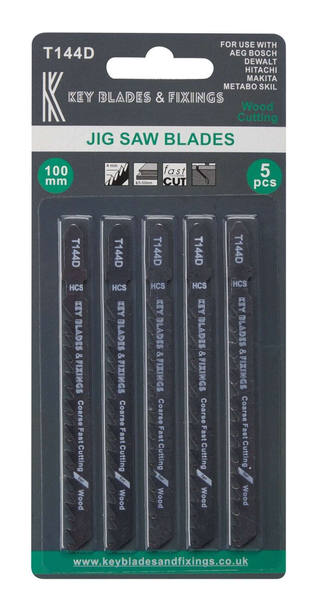 Key Blades T144D Jigsaw Blades 5 Pack - 1144 -  Shop Key Blades & Fixings | Workwear, Power tools & hand tools online - Key Blades & Fixings Ltd