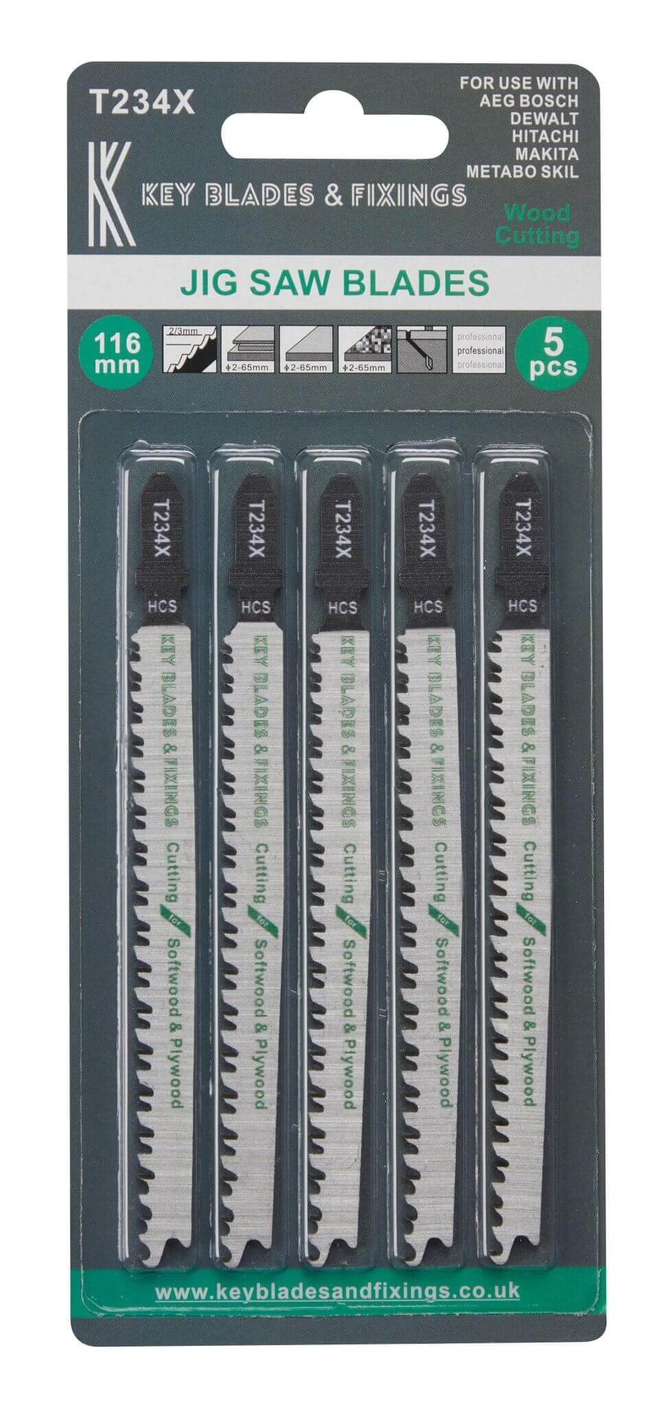 Key Blades T234X Jigsaw Blades 5 Pack - 1177 -  Shop Key Blades & Fixings | Workwear, Power tools & hand tools online - Key Blades & Fixings Ltd